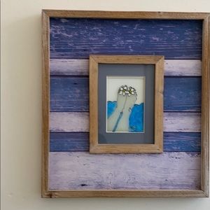 Original hand painted pedi feet in wood frame